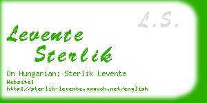 levente sterlik business card